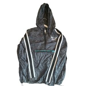NBA Charlotte Hornets‎ Windbreaker Jacket Mens Large Half Zip Anorak Grey Hoodie